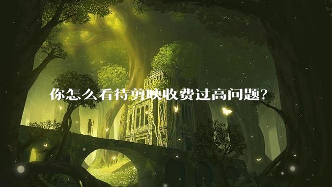 你怎么看待剪映收费过高问题?